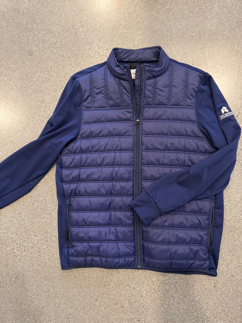 Men's Straight Down Quilted Hybrid Jacket - From Riviera CC - Navy